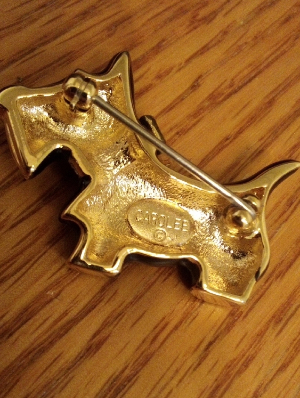 Black Scottie Dog Brooch with Crystal Collar - Picture 4 of 5